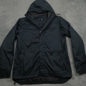 10 Tree Jacket Mens Medium Black Full Zip Pockets Hooded Casual Outdoor‎